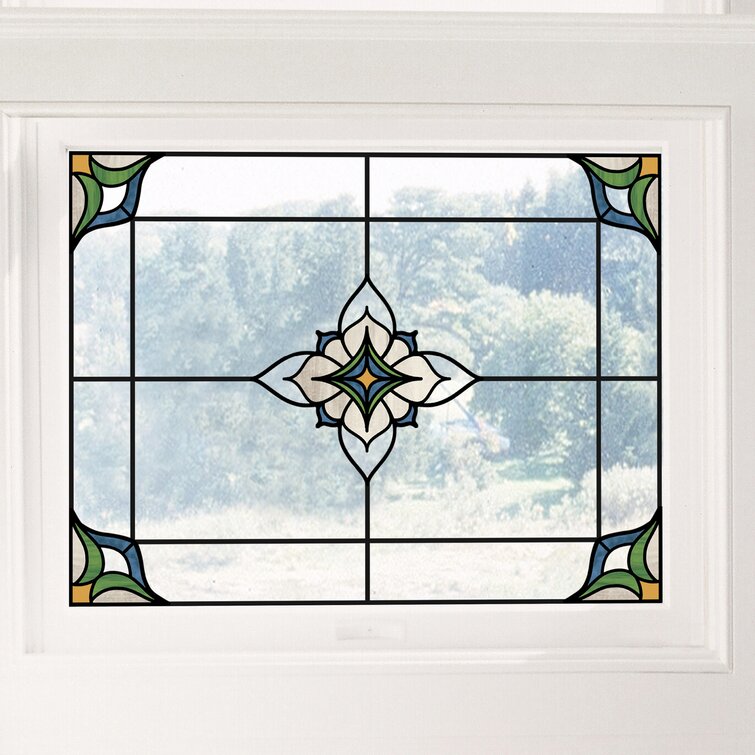 Lark Manor Stained Glass Window Decal Reviews Wayfair   Stained Glass Window Decal 